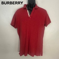 Burberry Plaid Trim Polo Large Gently worn 100 cotton 21" armpit to armpit