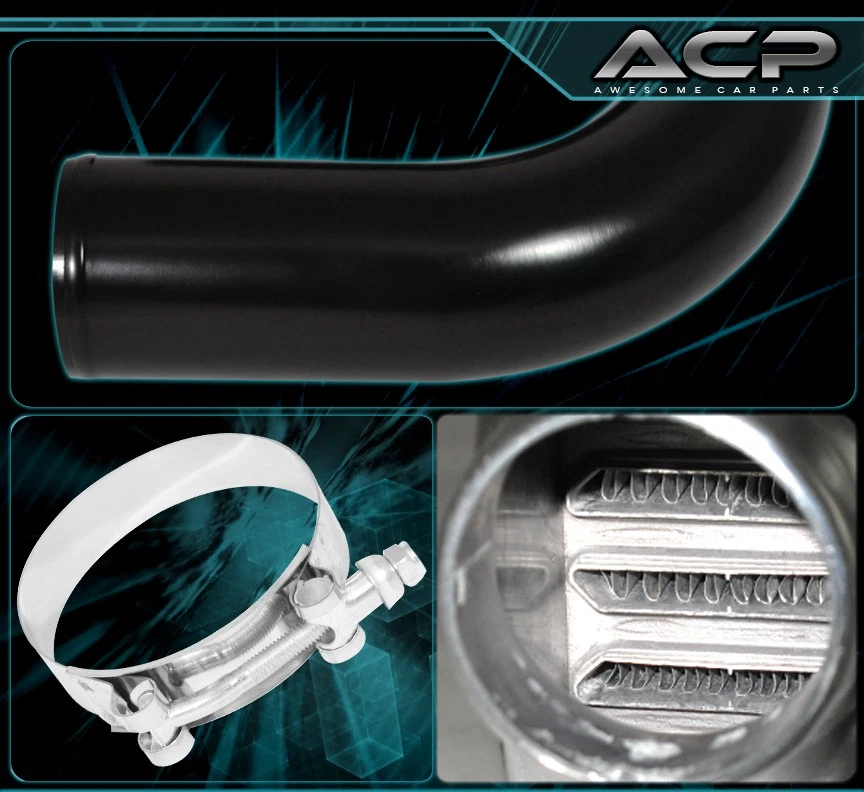 Diy 28" Intercooler + 8 Piece 2.5" Piping Pipe Kit + Clamps +Reinforced Coupler - Image 3 of 3