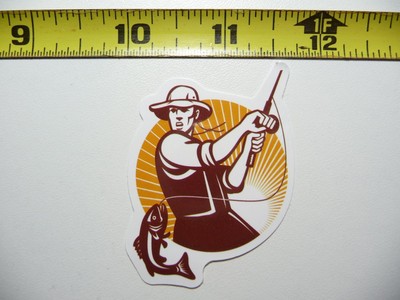 SUNLIGHT BEAMS MAN CAUGHT FISH FISHING DECAL STICKER SPORT HOBBY FAN SPORTSMAN