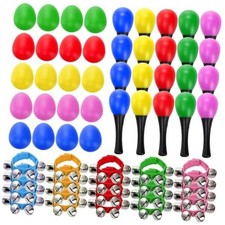 60 Pcs Shaker Musical Instruments, 20 Pcs Kids Egg Shaker with 20 Wrist Hand
