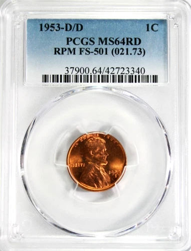 1953-D/D Lincoln Cent PCGS MS64 RD "RPM FS 501" #GA6-39
