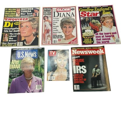 Princess Diana Tabloid Magazine Lot 1997 TV Guide Globe Star National Enquirer