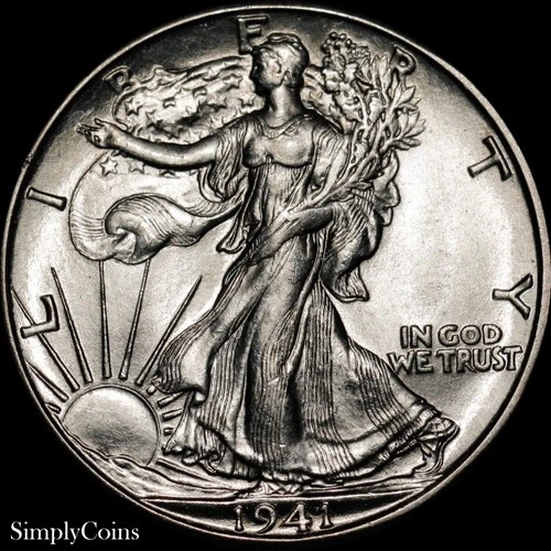 1941-D Walking Liberty Half Dollar GEM BU Uncirculated Silver Coin US