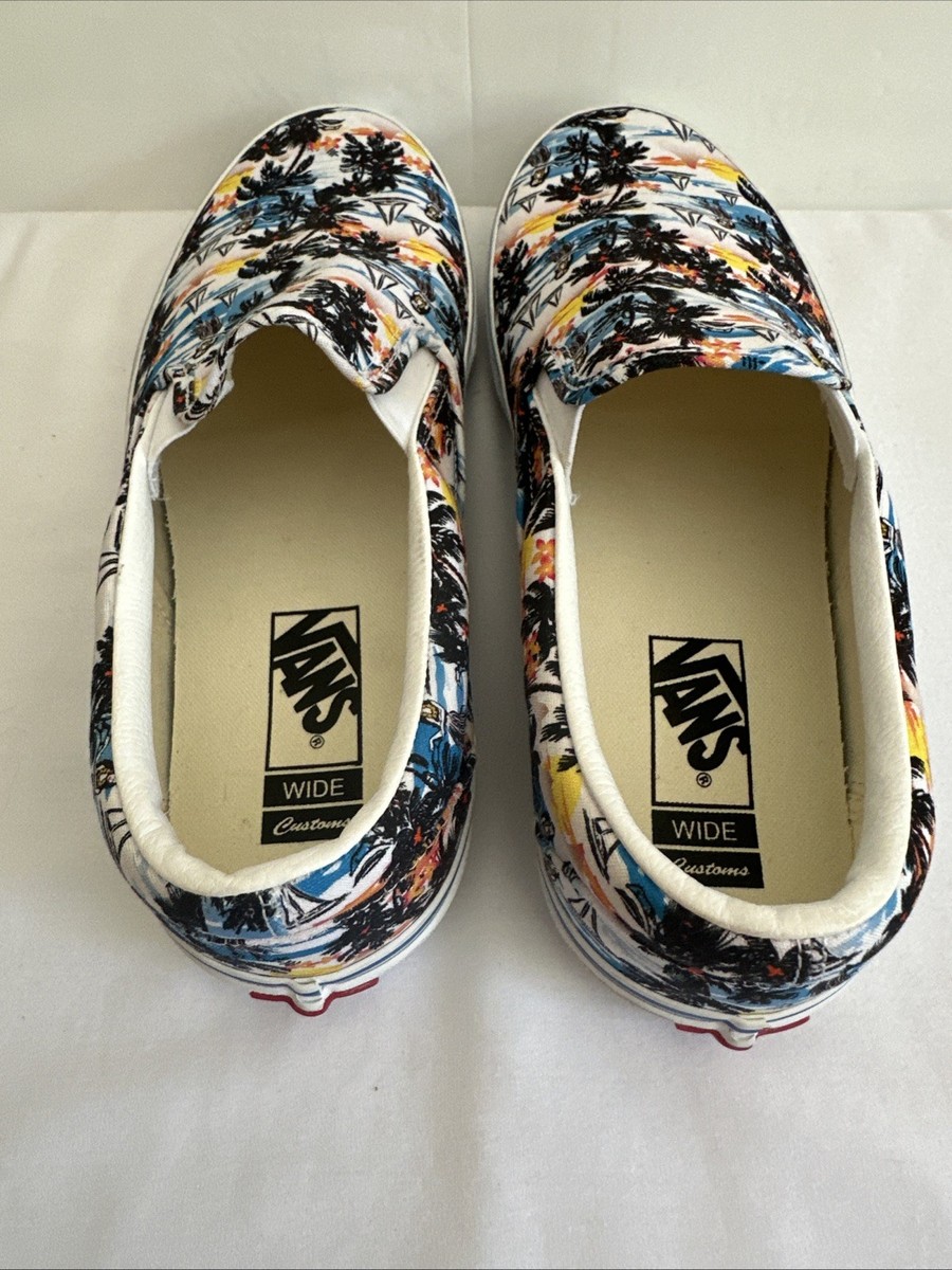 Vans Customs Hawaiian Aloha White Sneakers Shoes Men display picture 1