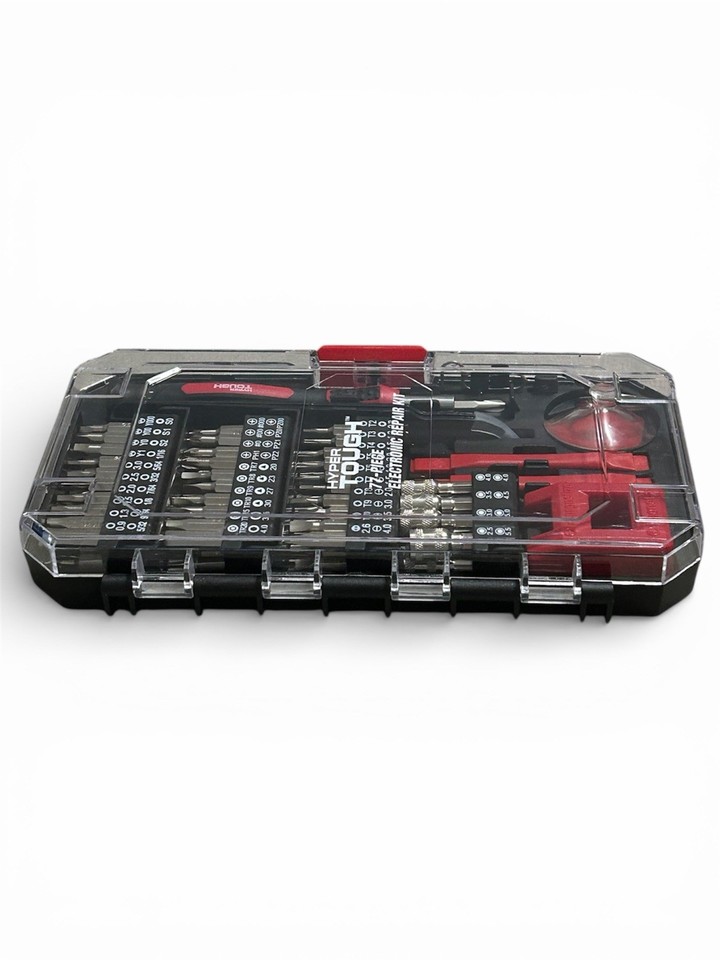Hyper Tough 77Pc Universal Electronic Repair Kit Tool Set Magnetic ...