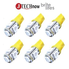 Jtech 6x T10 5 Smd Led Yellow Super Bright Car Lights Bulb W5w 194 168 2825 Jtech 6x T10 5 Smd Led Yellow Super Bright Car Lights Bulb W5w 194 168 2825