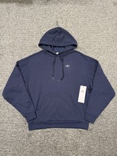 NWT ALO Accolade Logo Pullover Sweatshirt Hoodie Navy Blue Mens Size Medium Logo