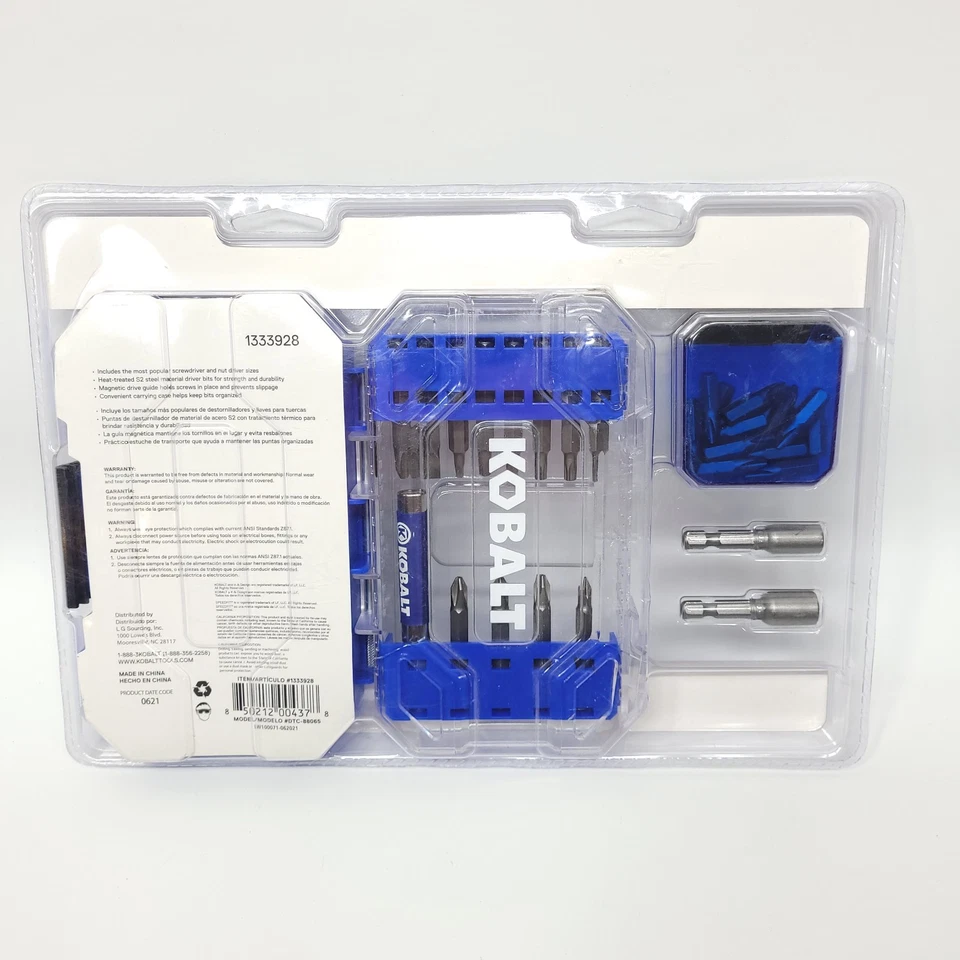 KOBALT 65pcs Driving Set Hex Shank Speed Fit Magnetic S2 Steel 1/4"in. Shank NEW - Image 2 of 4