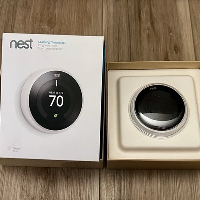 Google Nest Smart Thermostat WiFi Programmable HVAC   Untested   Base Included