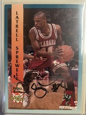 Alabama Basketball Latrell Sprewell Signed card 