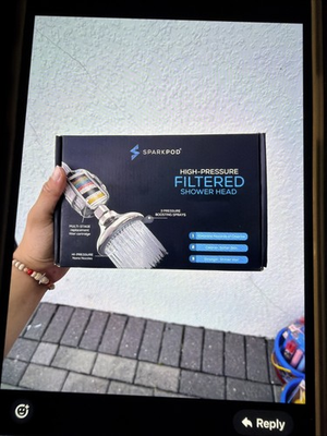 #ad Sparkpod Filtered High Pressure Shower Head 12 Stage Filtration 3 Pressure Spray $16.99