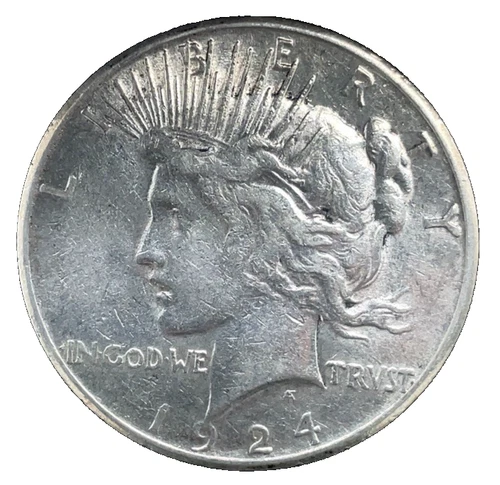 1924-S Peace Dollar 90% Silver $1 US Coin # 463