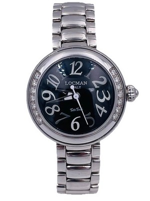 Locman Tutto Tondo 361ACKD/1380 14 Diamond 0.42 Ct Diamond Bezel Watch New