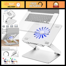Ventilated Laptop Cooling Pad with Low-Noise Fan  USB Hubs, Ergonomic Stand for