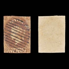 8735: Ceylon SG5 5d Brown 1857 Sc#6 Mi5y Used C£150