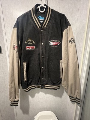 Vintage Tri-mountain Jacket Mens 2xl Xxl Denim Bomber Embroidered Coca Cola NEW!