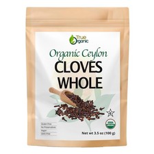 True Organic Ceylon Cloves Whole, 3.5 ounces, Premium Quality, USDA Organic  Ko