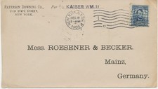 USA 1905 Abraham Lincoln 5C portogerechte EF Schiffspost-Bf S.S. KAISER  WM. II