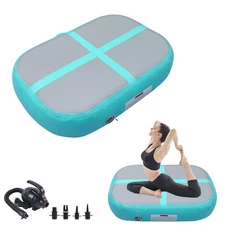 PPXIA Inflatable Gymnastics Air Roller Barrel Tumbling Mat Tumble Track w/ Pump