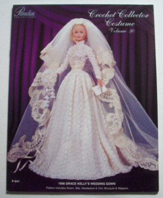 Grace Kelly's Wedding dress doll clothes crochet pattern for fashion dolls