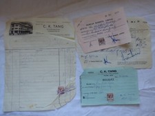 Singapore Shop Receipts - From 1951 - Stamps Bearing The Head Of King George VI.