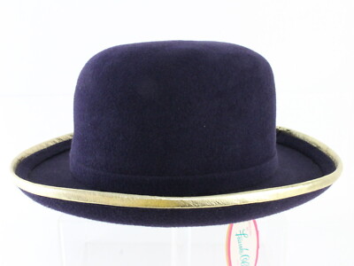 Frank Olive private collection Vintage New Blue Women\'s Hat with Silver Accent Frank Olive Private Collection Ladies Navy Blue and Gold  main image 4