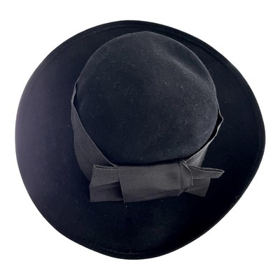 Hat Attack, Beautiful Black Wool Hat Packable Bucket /Fedora Style 4  Rim Y2K