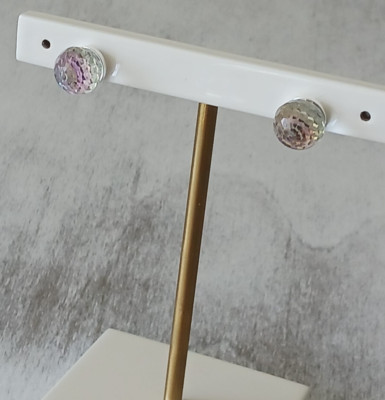Fmc Sterling Silver 925 Stud Earrings w Crystallized Ball Swarovski Element NEW