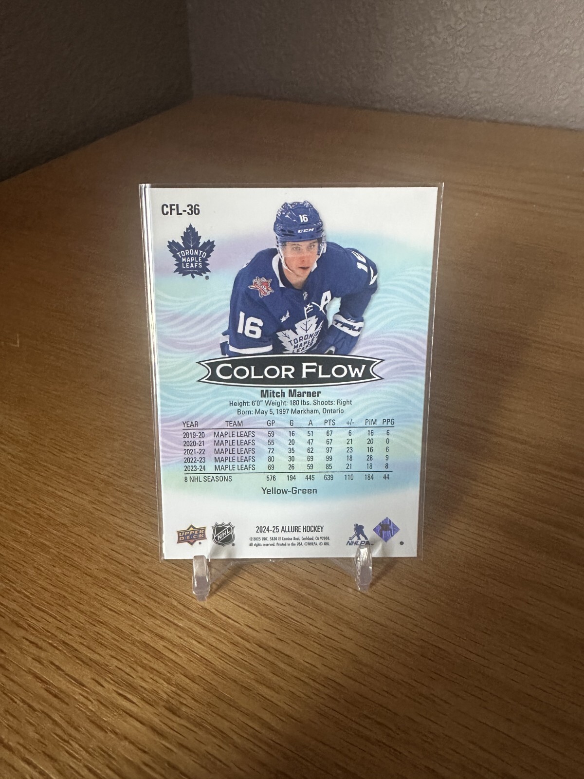 2024-25 Upper Deck Allure - Color Flow Mitch Marner #CFL-36 Yellow ...