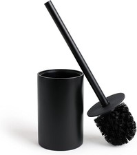 Matte Black Toilet Bowl Brush for Bathroom w/Holder - Bathroom Cleaner Scrubber