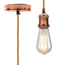 Pendant Lamp Holder Ceiling Rose Industrial Vintage Pendant Light Fitting E27