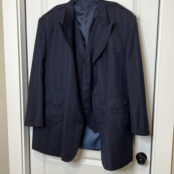 Gianni Versace スーツ ネイビー  C410 Gianni Versace スーツ ネイビー C410 Gianni Versace Tessuti