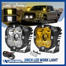 Pair Laser 3inch Led Work Lamps Spot Flood Pods Driving Offroad 4x4 Amberwhite Pair Laser 3inch Led Work Lamps Spot Flood Pods Driving Offroad 4x4 Amberwhite