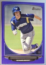 2013 Bowman Prospects Purple SP Michael Reed #BP45 Milwaukee Brewers