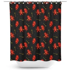 Sourpuss Clothing Hot Stuff Shower Curtain  Bathroom Decor Goth Punk NWT