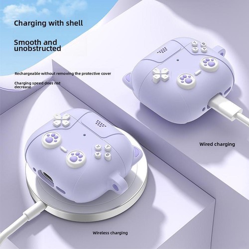 for Airpod 4 Case Silicone Cartoon Earphone Case 3D Cat Cute Cover` I6I8 L8 S8J9 - Picture 5 of 19