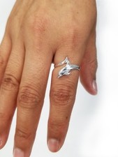 Sterling Silver Dolphin Ring, 925 Dolphin Women's Rings