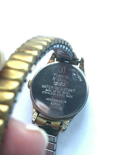 Vintage Timex Women's Wristwatch Gold Tone Speidel Band Bracelet N Cell 1 Jewel - Picture 5 of 9