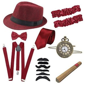 1920s Mens Gatsby Gangster Costume Accessories Set Roaring ...