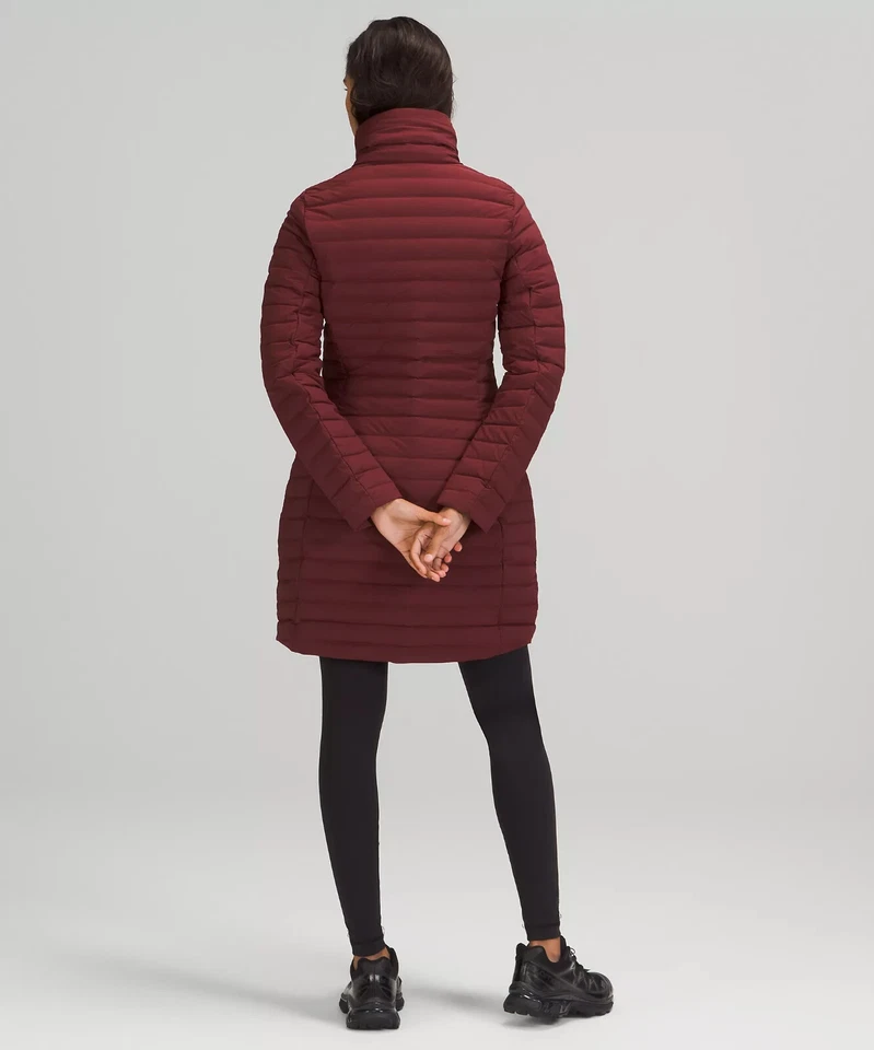Chaqueta Larga para Mujer Lululemon Pack It Down 700-Relleno Rojo Merlot Talla 6 Nueva con Etiquetas Foto 2 de 4