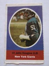 1972 Sunoco Football Stamp NFL New York Giants JOHN DOUGLAS