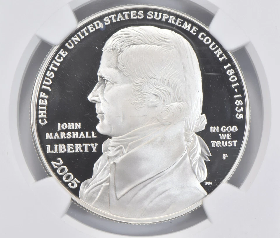 2005 P John Marshall Commemorative Proof Silver Dollar NGC PF70 UCAM - Image 3 of 4