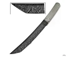 Custom HANDMADE DAMASCUS STEEL Hunting Tanto KNIFE BLANK BLADE