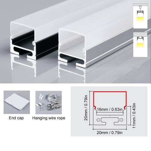 LED Strip Channel with Hanging Wire Aluminum Track for Hanging LED Strip Lights - Picture 9 of 15