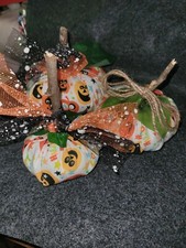Fabric Pumpkins, Set Of 3, White Pumpkin Material