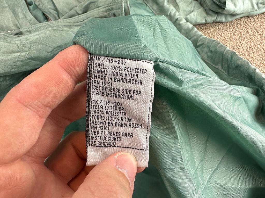 Basic Editions Rain Coat Jacket Windbreaker Mint … - image 5