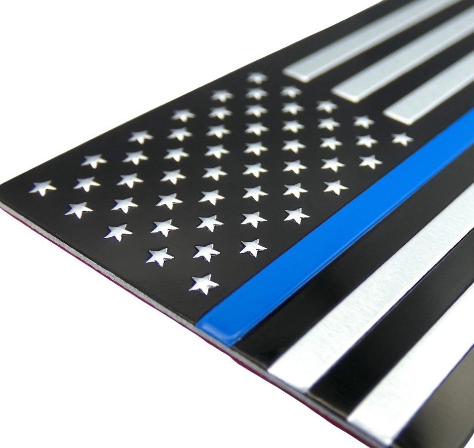 Thin Blue Line Decal Sticker Thin Blue Line Aluminum Decal Sticker - 3.5x2" Police Support Emblem For Cars & Vehicles Police Sticker For Car - Foto 4