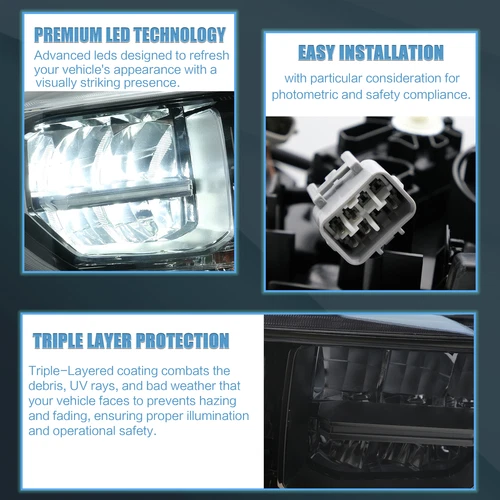 VLAND Full LED Headlights For Toyota Tundra 2014-2021 WIth Sequential Turn Pairs - Picture 7 of 10