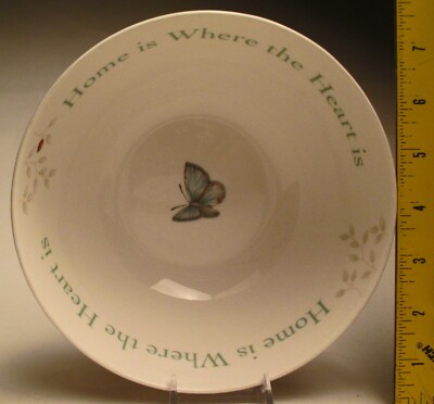 Lenox Butterfly Meadow Sentimental Bowl ''Home Is Where The Heart Is'' size 7 1/4''