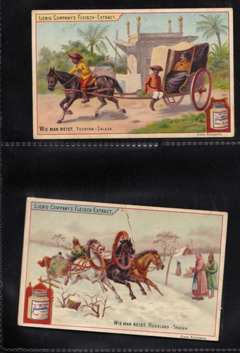 1898 Liebig Modes of Transport S579 Cards Native American Travois Qamutiik Sled - Picture 4 of 7